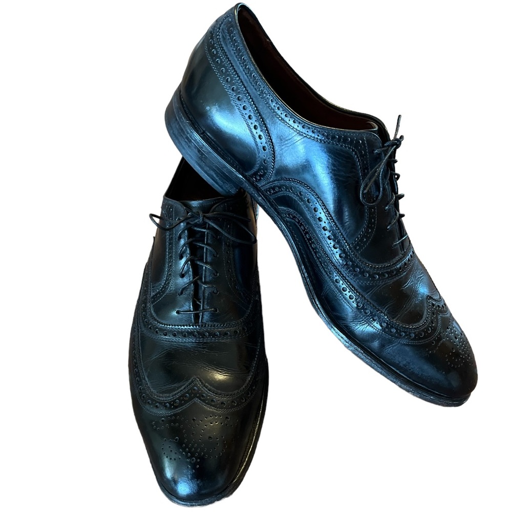 Allen Edmonds McAllister black wingtip Oxford brogue lace up shoes, size 12.5D